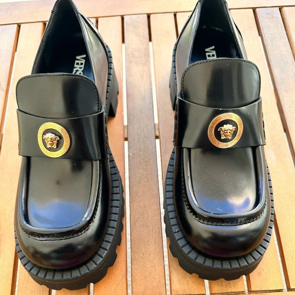 💯 - New Authentic VERSACE ALIA PLATFORM LOAFERS 35 MM SIZE 40